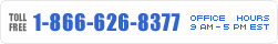 CAll us toll free 1-800-626-8377