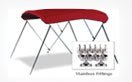 Stainless Steel Bimini Frame with Red Carver Top