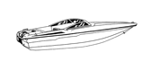 Ski boat with low profile windshield