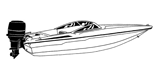 Ski boat with low profile windshield