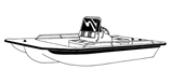 Center console bay style fishing boat with shallow draft hulls - Narrow Series