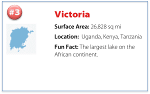 facts about lake victoria including surface area, location, and a fun fact