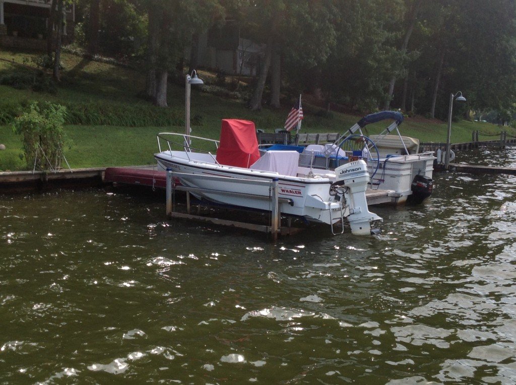 red center console cover on a boston whaler