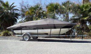bayliner boat with a beautiful cover