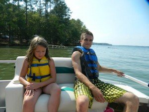 kids on boat