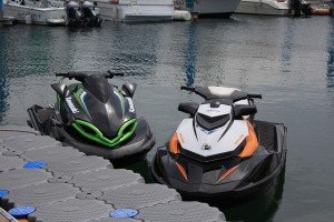 2 jet skis docked