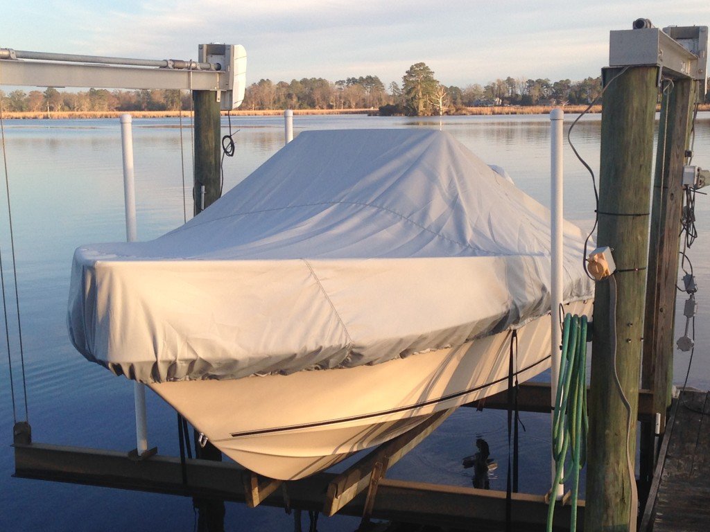 Key West Boat on lift