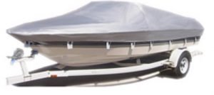 boat covered with a silver cover